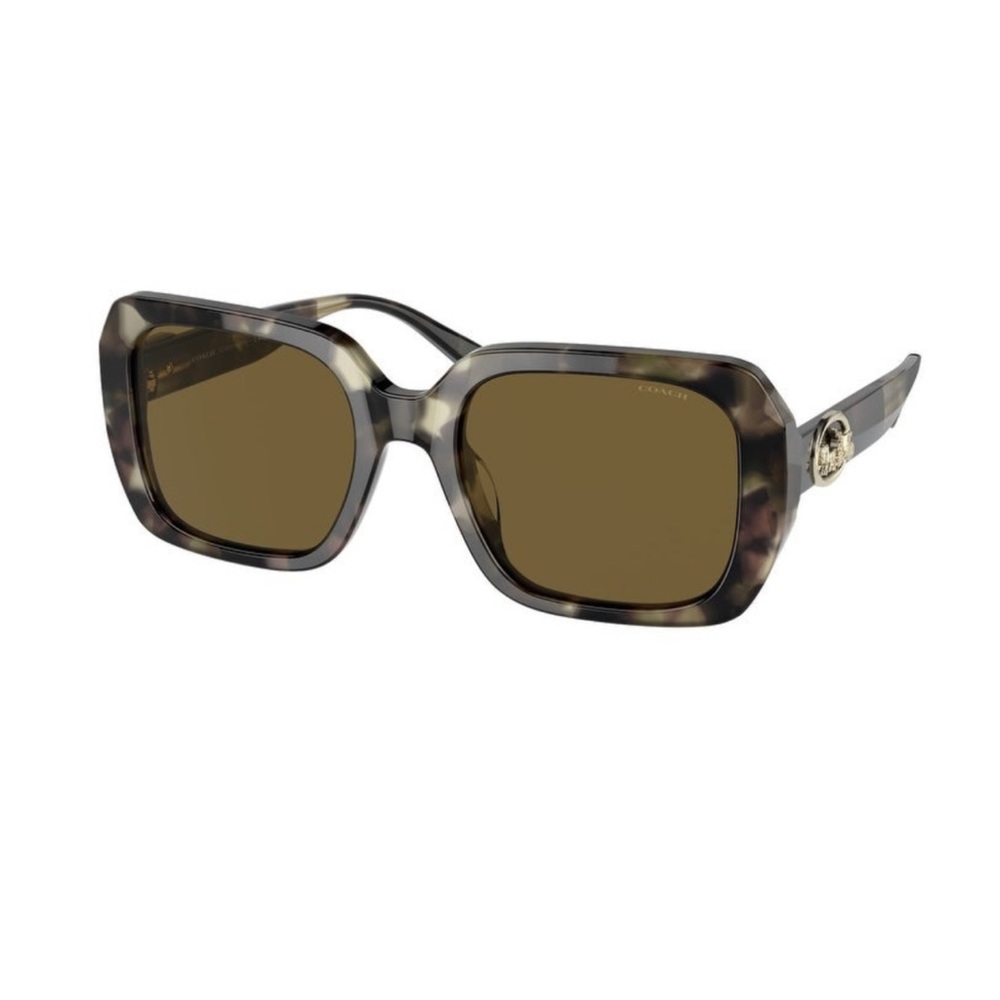 Coach Milky Moss Green Tortoise 53mm square sunglasses HC8329U New with case